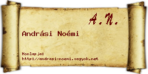 Andrási Noémi névjegykártya